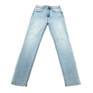 Pistola Womens Light Wash Blue Distressed Denim High Rise Straight Jeans Size 26